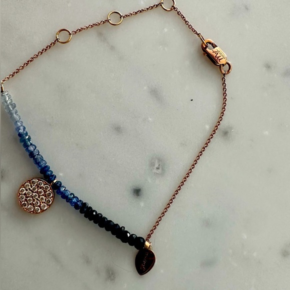 💎MEIRA T gorgeous 18k rose gold bracelet features .25ct pave set diamonds 💎 - Picture 2 of 6